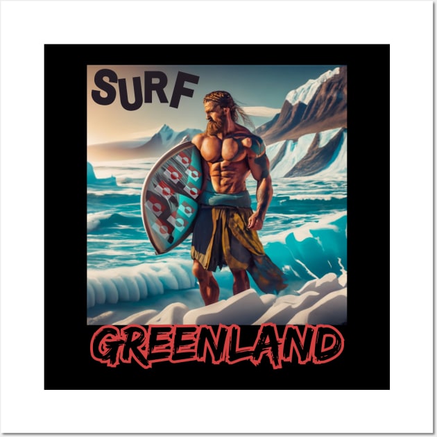 SURFING SAFARI GREENLAND Funny VIKING Curl Shooters Wall Art by SailorsDelight